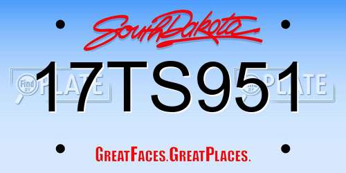 17TS951 South Dakota License Plate