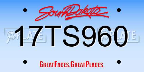 17TS960 South Dakota License Plate