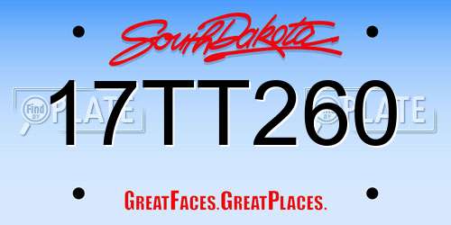 17TT260 South Dakota License Plate