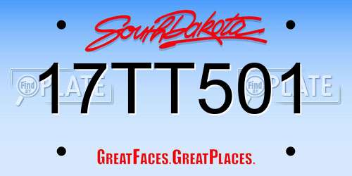 17TT501 South Dakota License Plate