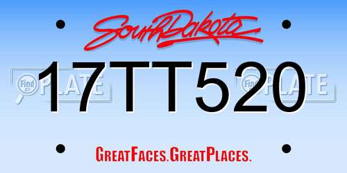 17TT520 South Dakota License Plate