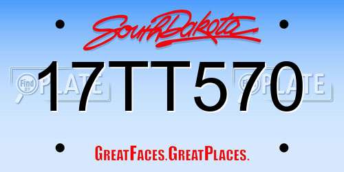 17TT570 South Dakota License Plate