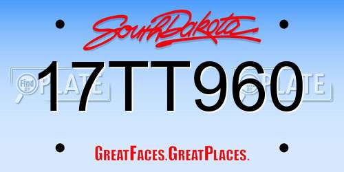 17TT960 South Dakota License Plate
