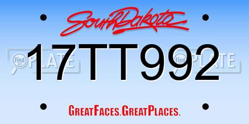 17TT992 South Dakota License Plate