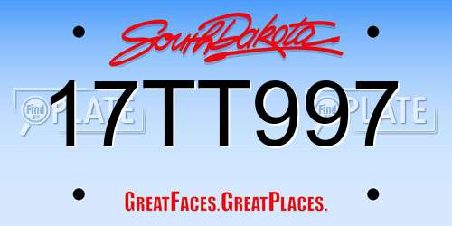 17TT997 South Dakota License Plate