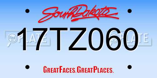 17TZ060 South Dakota License Plate