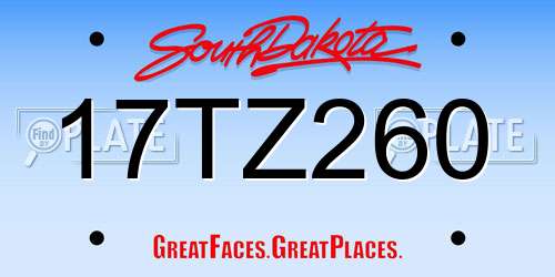 17TZ260 South Dakota License Plate