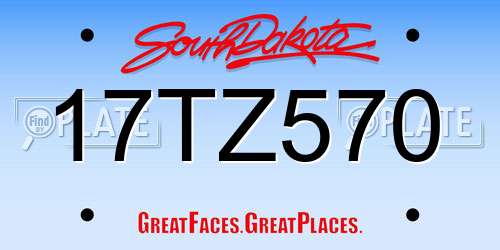 17TZ570 South Dakota License Plate