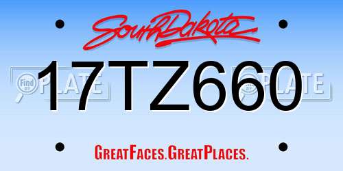 17TZ660 South Dakota License Plate