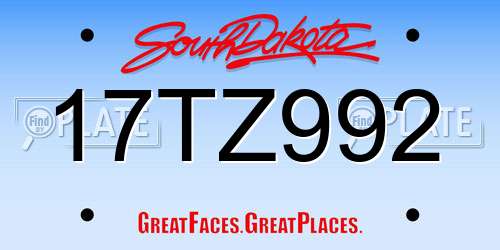 17TZ992 South Dakota License Plate