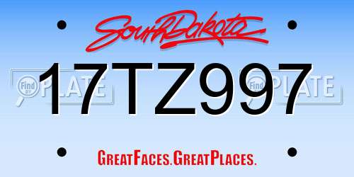 17TZ997 South Dakota License Plate