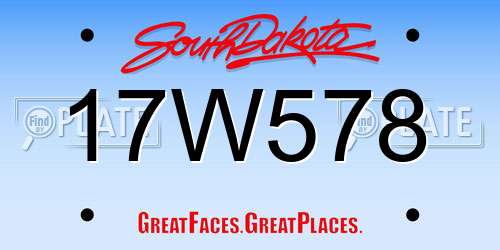 17W578 South Dakota License Plate