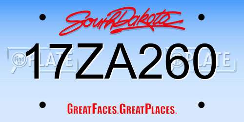 17ZA260 South Dakota License Plate