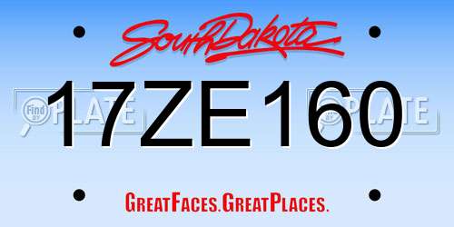 17ZE160 South Dakota License Plate