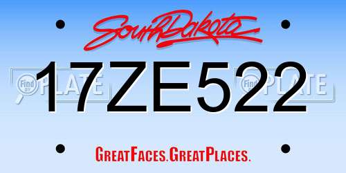 17ZE522 South Dakota License Plate