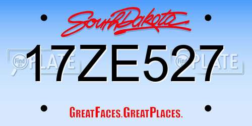 17ZE527 South Dakota License Plate