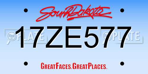 17ZE577 South Dakota License Plate