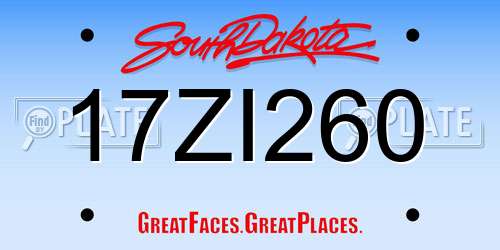 17ZI260 South Dakota License Plate