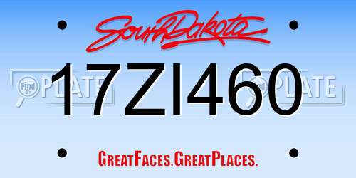 17ZI460 South Dakota License Plate