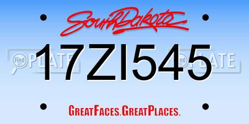 17ZI545 South Dakota License Plate