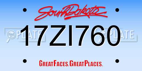 17ZI760 South Dakota License Plate