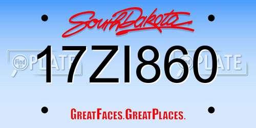 17ZI860 South Dakota License Plate
