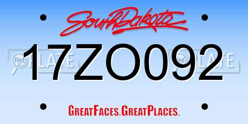 17ZO092 South Dakota License Plate