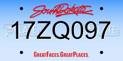 17ZQ097 South Dakota License Plate