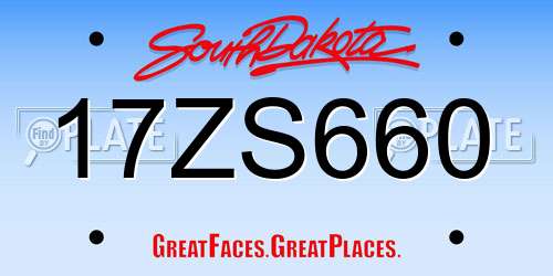 17ZS660 South Dakota License Plate