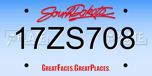 17ZS708 South Dakota License Plate