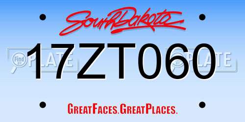 17ZT060 South Dakota License Plate