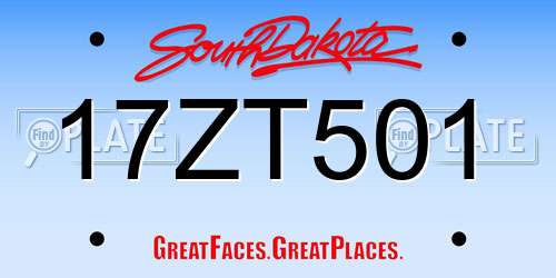17ZT501 South Dakota License Plate