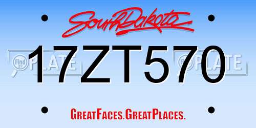 17ZT570 South Dakota License Plate