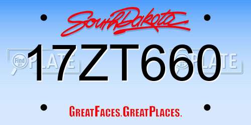 17ZT660 South Dakota License Plate