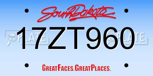 17ZT960 South Dakota License Plate