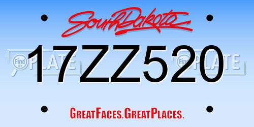 17ZZ520 South Dakota License Plate