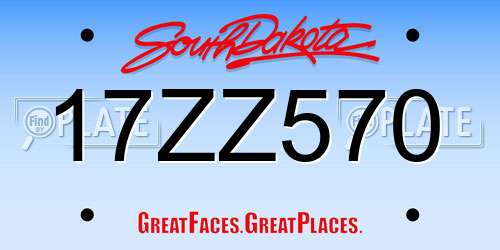 17ZZ570 South Dakota License Plate