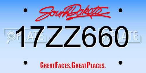 17ZZ660 South Dakota License Plate