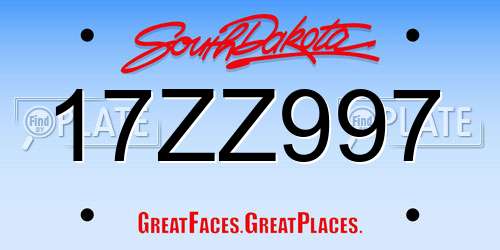 17ZZ997 South Dakota License Plate