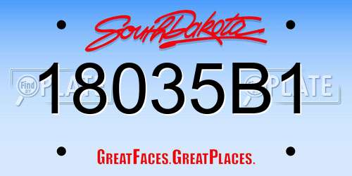 18035B1 South Dakota License Plate