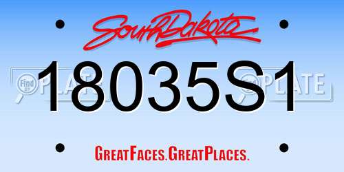 18035S1 South Dakota License Plate