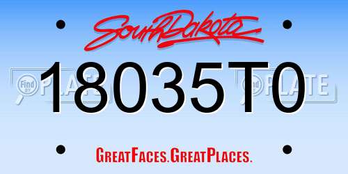 18035T0 South Dakota License Plate