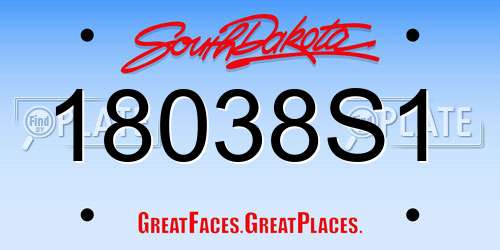 18038S1 South Dakota License Plate
