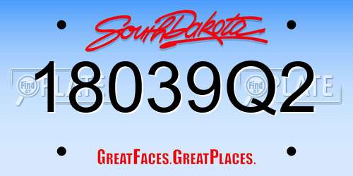 18039Q2 South Dakota License Plate