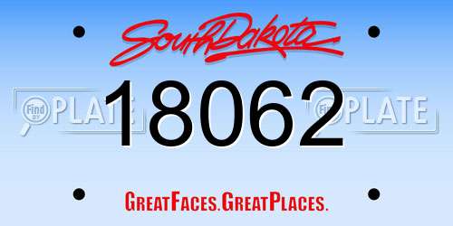 18062 South Dakota License Plate
