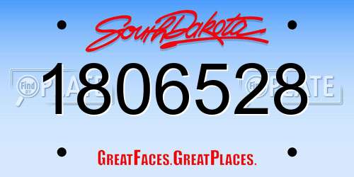 1806528 South Dakota License Plate