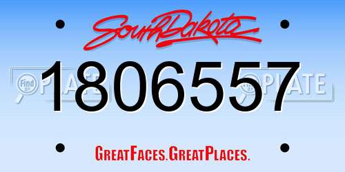 1806557 South Dakota License Plate