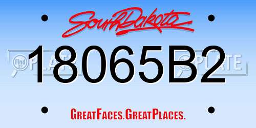 18065B2 South Dakota License Plate