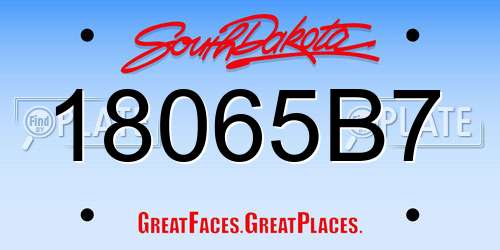 18065B7 South Dakota License Plate
