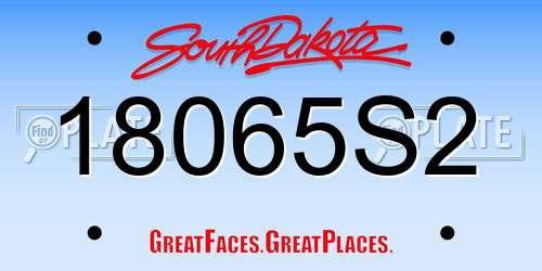18065S2 South Dakota License Plate